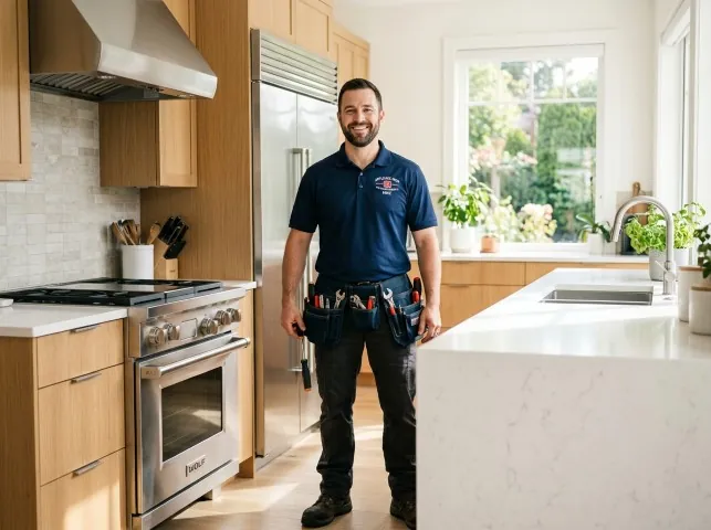 Appliance Repair Hero technician in a Balm, FL kitchen after an appliance repair
